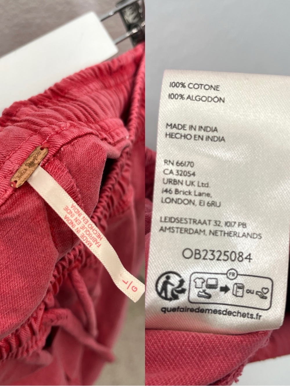 Free People NWOT Lex Pull-On Barrel Pants in Honeysuckle size large - Picture 7 of 7